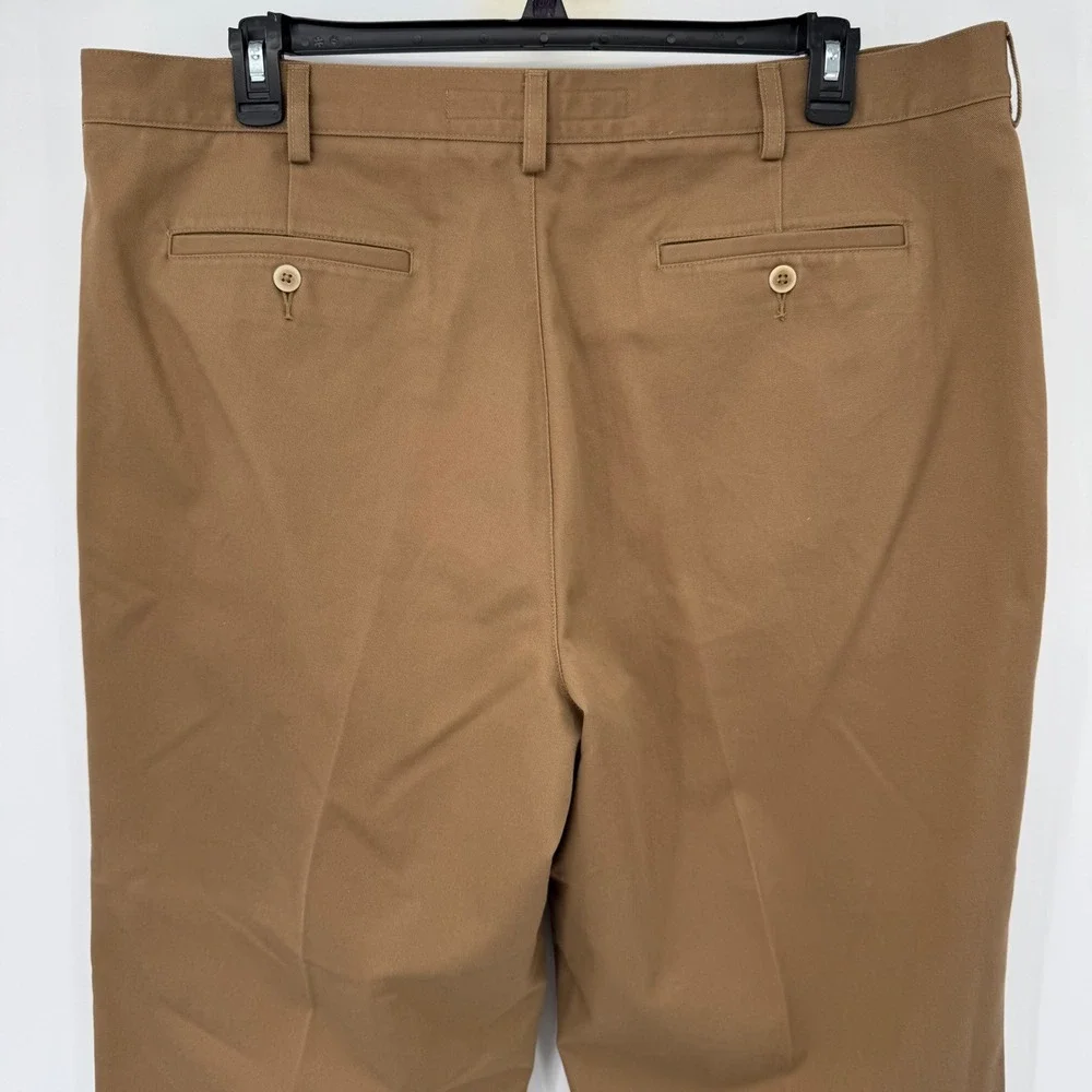 Cabela's Outfitter Series Pants Mens 42x32 Brown Pleated Cotton Chinos ZDSB0491